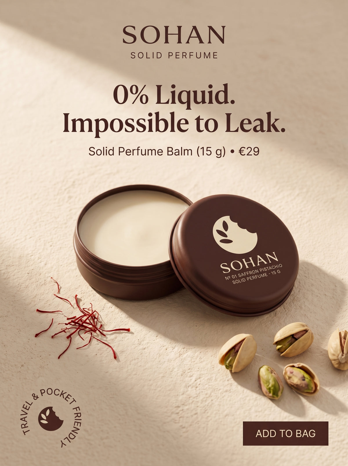 № 01 Saffron Pistachio — Solid Perfume Balm